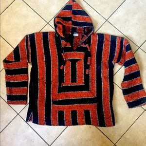 Mexican Baja Poncho Hoodie Pullover